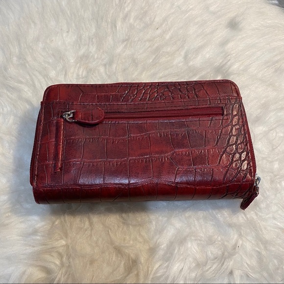 Red Snakeskin Vintage Large Wallet - Picture 6 of 7